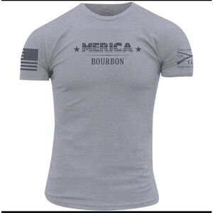 Grunt Style Merica Bourbon Basic T-Shirt - Light Gray